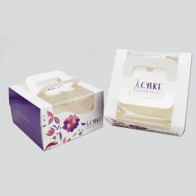 Hộp bánh sinh nhật kèm đế và cửa sổ kính